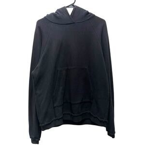 John Elliott Raw Edge Raglan Hoodie Black Sz 2
